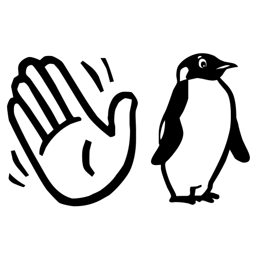 👋🐧 Emoji Domain black and white Symbola rendering